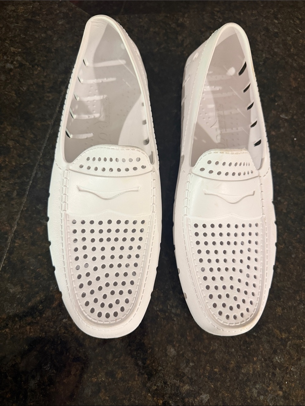 Floafers Men's White Perforated Slip-On Casual Shoes